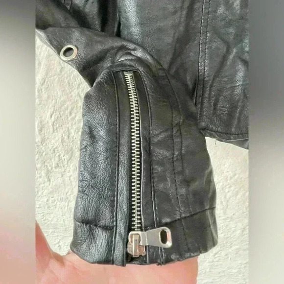 Ci Sono Black Faux Leather Silver Spiked Embellishment Jacket; size S - Picture 6 of 10